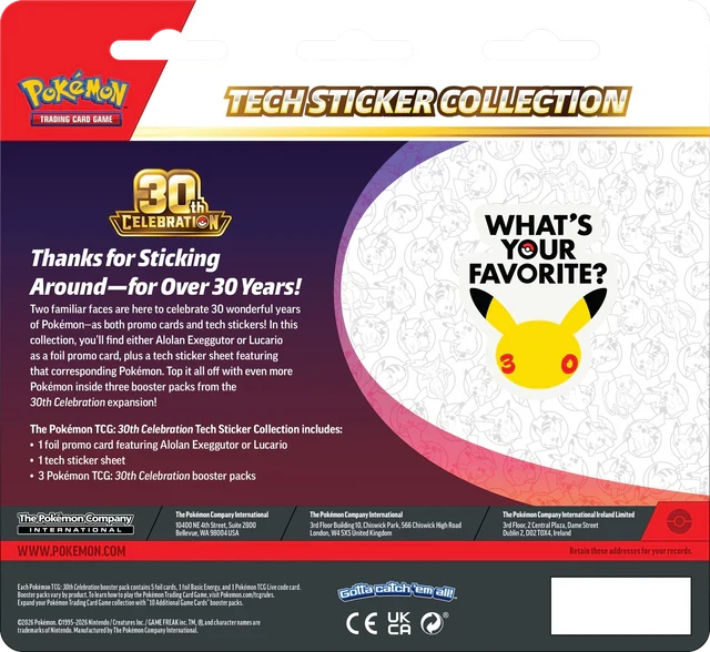 Pokémon TCG: 30th Celebration Tech Sticker Collection (EN)