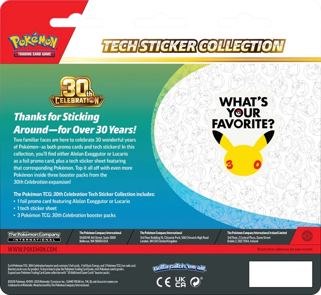 Pokémon TCG: 30th Celebration Tech Sticker Collection (EN)